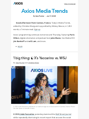 Axios - Axios Media Trends: 🥊 X vs. WSJ