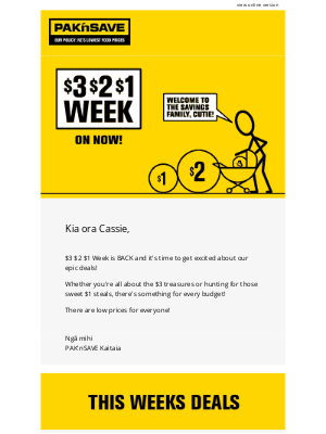 PAK'nSAVE - Cassie, savings are heading your way in 3, 2, 1…