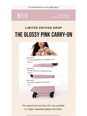 BEIS - Just in: The Glossy Pink Carry-On