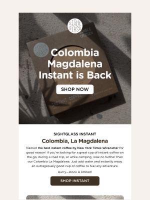 Sightglass Coffee - La Magdalena Instant Back in Stock