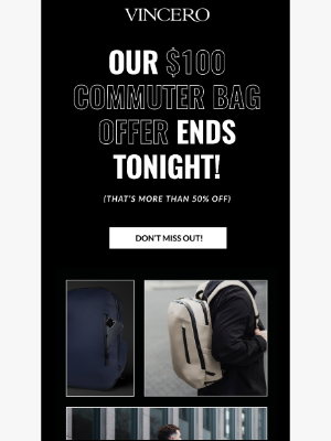 Vincero Collective - Last Chance: $100 Commuter Bag