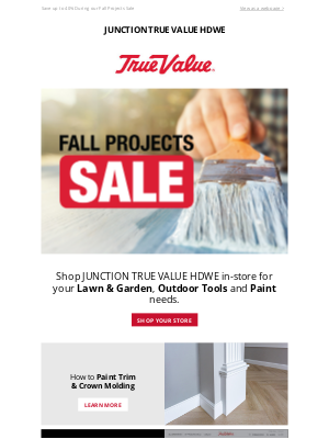 True Value - Shop Our Fall Projects Sale Today!