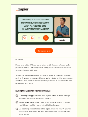 Zapier - [Webinar] Automate work with AI agents and AI automation
