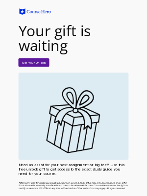 Course Hero - Hurry, your gift expires soon 🎁⏰