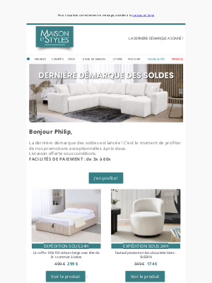 Maison et Styles (France) - SOLDES : Nos offres de dernière démarque