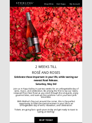Sterling Vineyards - A Perfect Day In Napa Awaits - Rosé and Roses