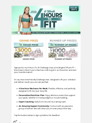 Nicole Wilkins - ⚠️ Last call to join my 4 Hours To Fit Challenge!