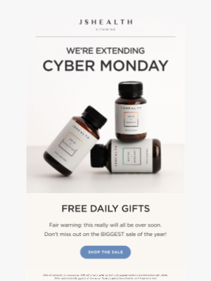 JS Health Vitamins - Wait… CYBER MONDAY EXTENDED