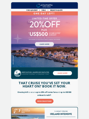 Azamara Club Cruises - LAST CHANCE: Save On Cruises To Europe