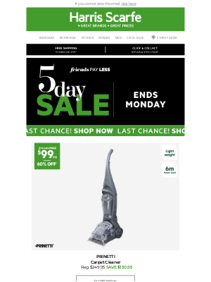 Harris Scarfe (Australia) - 5 Day Friends Sale Ends Monday!