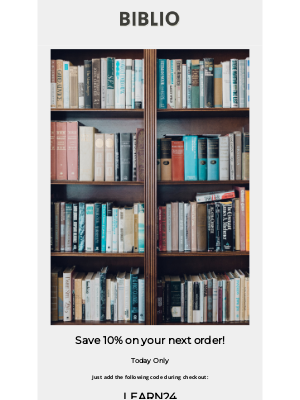Biblio - Flash Sale: Save 10% on Textbooks