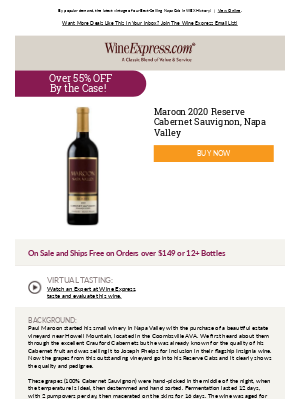 Wine Enthusiast Magazine - IT'S BACK! Insignia Grape Supplier, Special Reserve Napa Cab—Lowest Price Anywhere (Over 55% OFF!!)