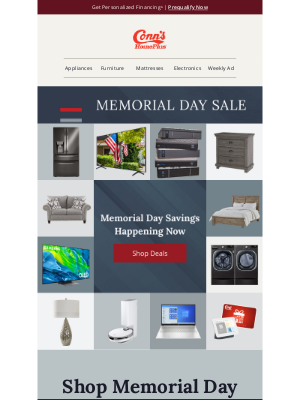 Conn's HomePlus - Kick-off Memorial Day Savings