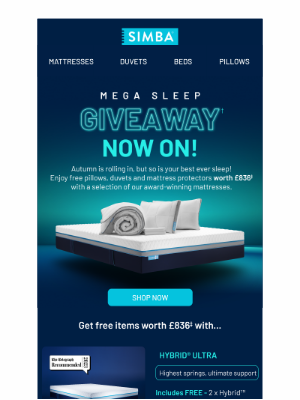 Simba Sleep (United Kingdom) - Our Mega Giveaway STARTS NOW ✨