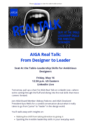AIGA - AIGA Real Talk: Join Us for an Honest Conversation About Leveling Up