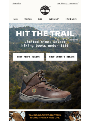 Timberland - Limited time only: Hikers under $100.