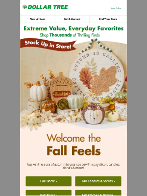 Dollar Tree - Fall home refresh starts in store at Dollar Tree!🍂🍁