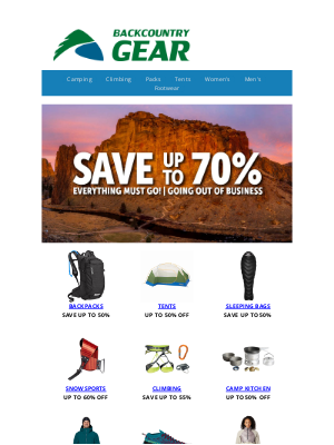 Backcountry Gear - Massive Deals - Everything Must Go!