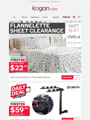 Kogan - Flannelette Sheet Clearance from $22.99 - Hurry, Only While Stocks Last!