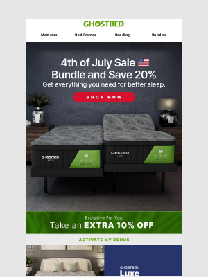 GhostBed - WOW! Extra 20% off Bundles!