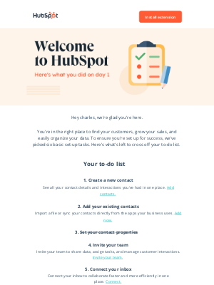 HubSpot - Welcome to HubSpot! Here's your set-up to-do list.