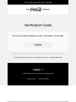 Coca-Cola Store - Here is your verification code