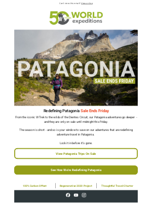 World Expeditions - Hurry, Our Patagonia Sale Ends Friday