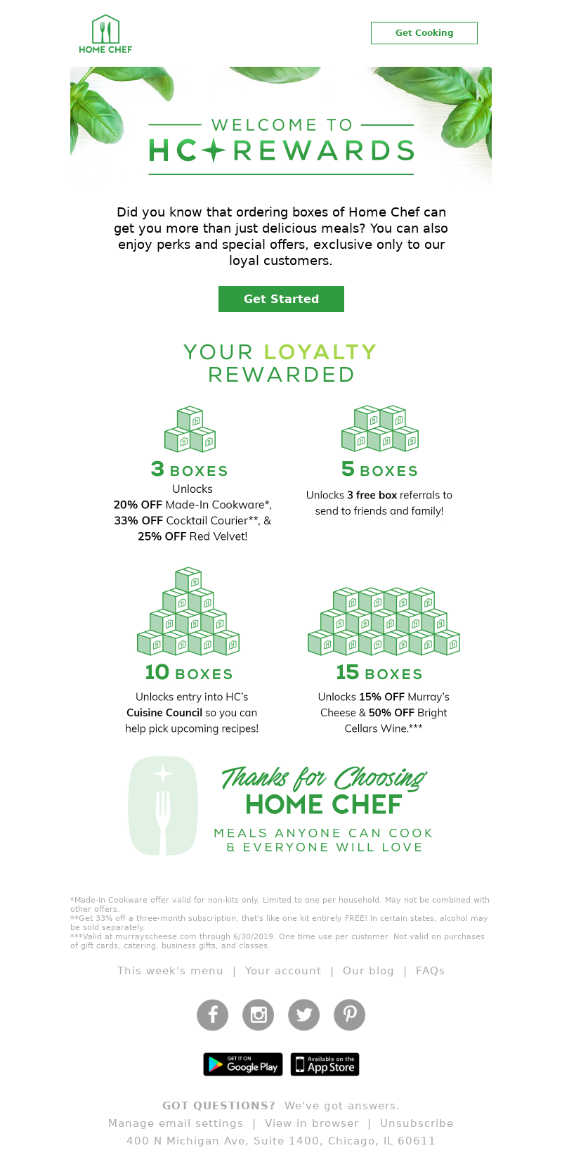 Home Chef - Get rewarded for your Home Chef loyalty!