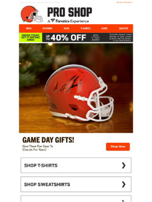 Cleveland Browns - Holiday Cheer & Up To 40% Off Game Day Gear