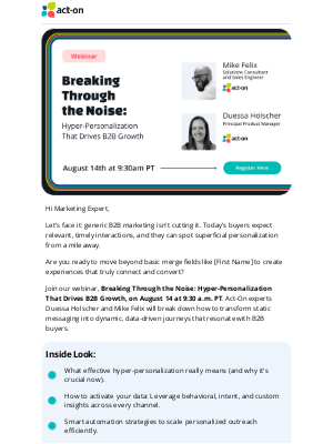 Act-On Software - Webinar Registration: A Playbook for B2B Hyper-Personalization