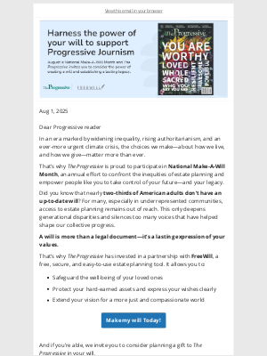 Progressive - August Is Here: Make a Difference With Your Will