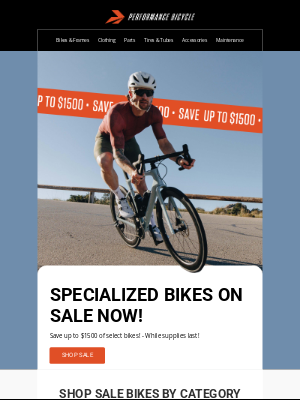 Performance Bicycle - SAVE UP TO $3500 ON SPECIALIZED BIKES!