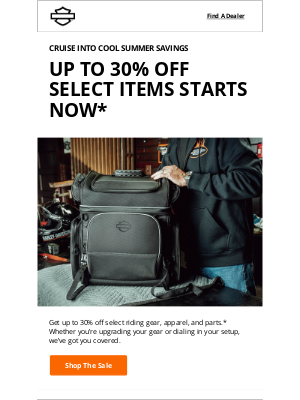 Harley-Davidson - Up to 30% off select items*