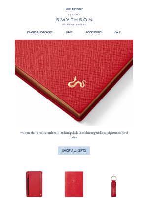 Smythson - Welcome the Year of the Snake 