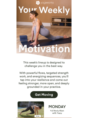 YogaWorks - 💪 Your weekly workout schedule is here