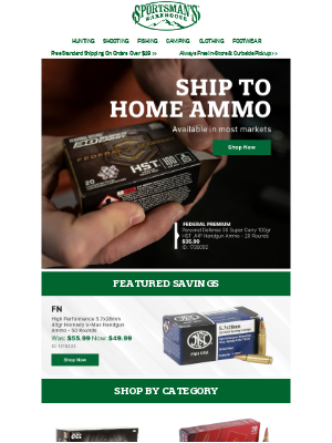 Sportsman’s Warehouse - Ammo Shipped Right To Your Door