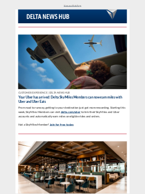 Delta Air Lines - Turn your rides into miles with Uber partnership