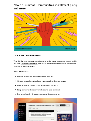 Gumroad - New on Gumroad: Communities, installment plans, and more