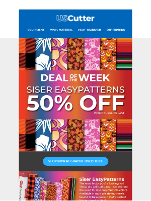 USCutter - Deal Of The Week: Siser EasyPatterns 50%Off