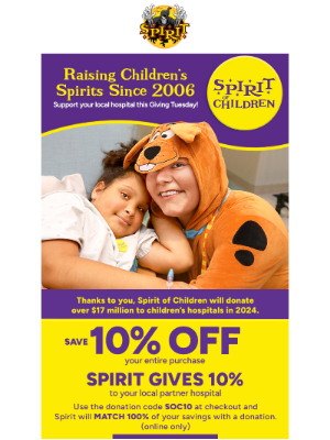 Spirit Halloween - 💛 Get 10% off for Giving Tuesday