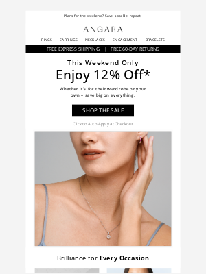 Angara - Weekend Special: 12% Off* Everything 🤩