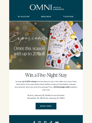 Omni Hotels & Resorts - Savings up to 20% and a Chance to Win a Free Stay