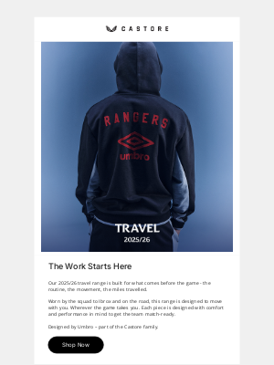 Castore - Now Live | Rangers 25/26 Travel Range
