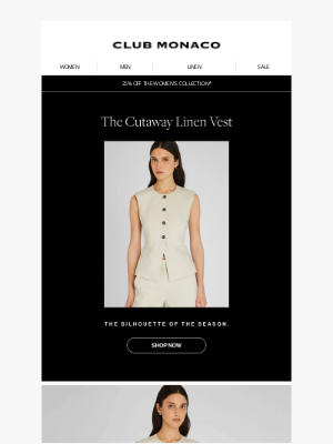 INTERMIX Designer Clothing - NEW: The Cutaway Linen Vest