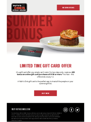 Ruth's Chris - A Sizzling USDA Prime Offer