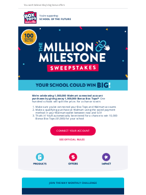 Box Tops for Education - One million Bonus Box Tops are up for grabs 🤩