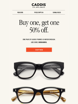 Caddis - Buy one, get one 50% off starts now
