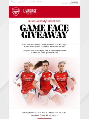 Arsenal - Kim, Game Face Giveaway Is Back!🎉