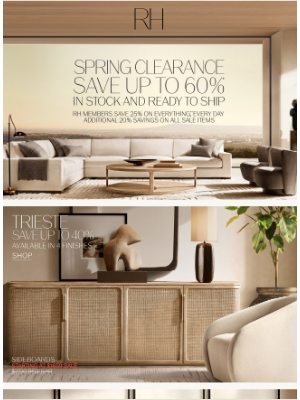 Enjoy Savings of Up to 60% on Spring Clearance Items