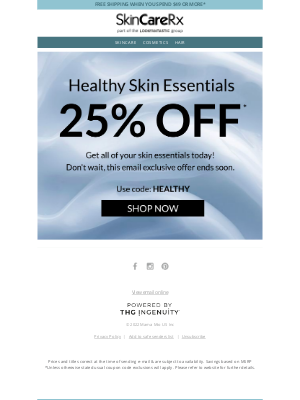 SkinCareRx - Exclusive 25% Off Healthy Skin Essentials
